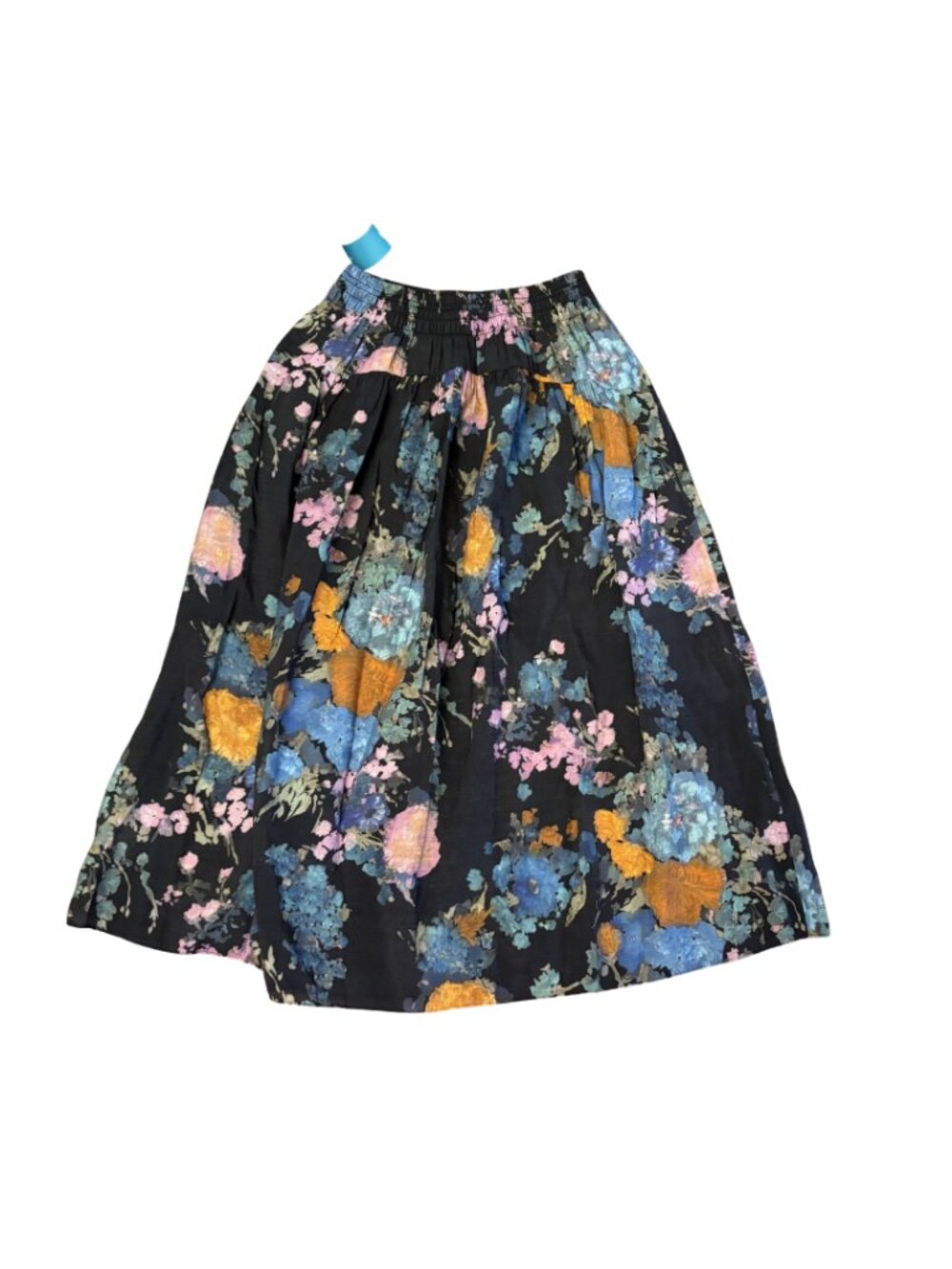 Vince xs Painted Bouquet Smocked-Waist Midi Skirt - Picture 4 of 6